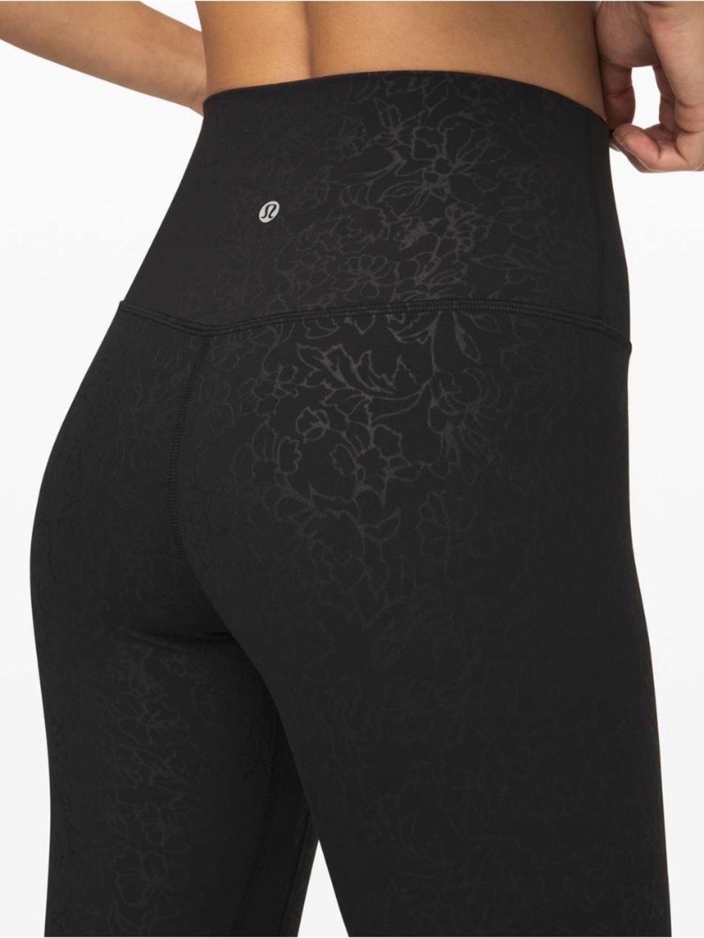 Lululemon Align Pant size 6 with a 28" inseam Folk Floral Emboss Black Black - Picture 4 of 7